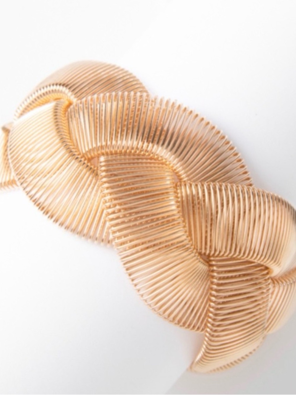 Plunder Sophie woven Gold Braided Wire Cuff Bracelet Women jewelry New